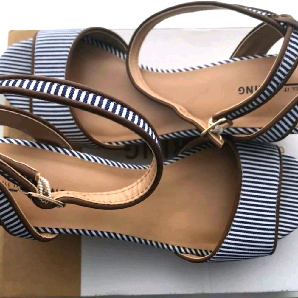 Call It Spring Seersucker Wedges